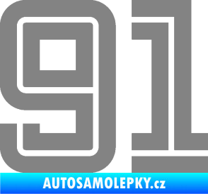 Samolepka Startovní číslo 91 typ 7 šedá