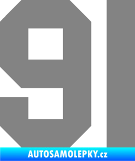 Samolepka Startovní číslo 91 šedá