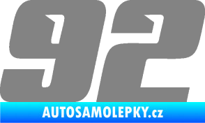 Samolepka Startovní číslo 92 typ 6 šedá