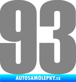 Samolepka Startovní číslo 93 typ 2   šedá
