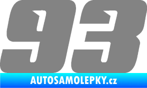 Samolepka Startovní číslo 93 typ 6 šedá