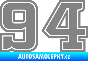 Samolepka Startovní číslo 94 typ 5 šedá