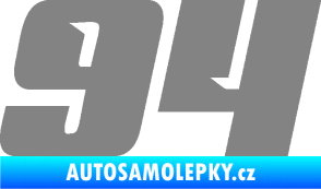 Samolepka Startovní číslo 94 typ 6 šedá