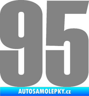 Samolepka Startovní číslo 95 typ 2     šedá