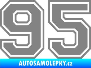Samolepka Startovní číslo 95 typ 4 šedá