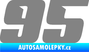 Samolepka Startovní číslo 95 typ 6 šedá