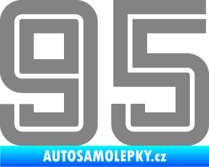 Samolepka Startovní číslo 95 typ 7 šedá
