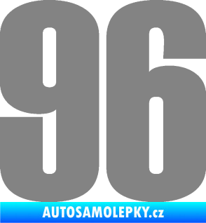Samolepka Startovní číslo 96 typ 2     šedá