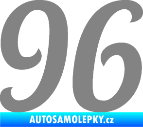 Samolepka Startovní číslo 96 typ 3    šedá