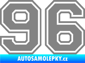 Samolepka Startovní číslo 96 typ 4 šedá