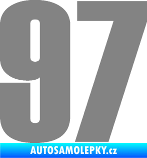 Samolepka Startovní číslo 97 typ 2 šedá