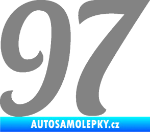 Samolepka Startovní číslo 97 typ 3   šedá