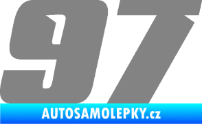 Samolepka Startovní číslo 97 typ 6 šedá