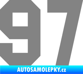 Samolepka Startovní číslo 97 šedá