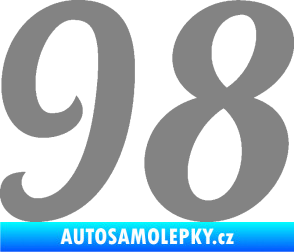 Samolepka Startovní číslo 98 typ 3   šedá