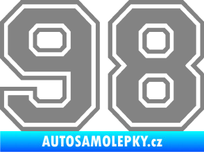Samolepka Startovní číslo 98 typ 4 šedá