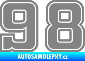 Samolepka Startovní číslo 98 typ 5 šedá