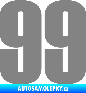 Samolepka Startovní číslo 99 typ 2      šedá