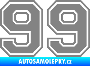 Samolepka Startovní číslo 99 typ 4 šedá