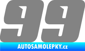Samolepka Startovní číslo 99 typ 6 šedá