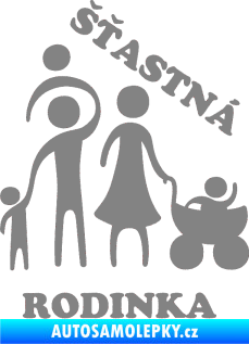 Samolepka Šťastná rodinka šedá