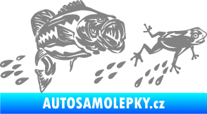 Samolepka Sumec 005 levá se žábou šedá