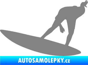 Samolepka Surfař 001 levá šedá