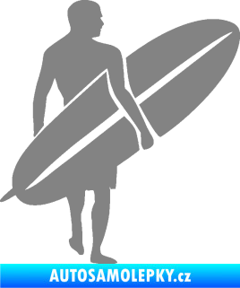 Samolepka Surfař 004 pravá šedá