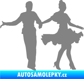 Samolepka Tanec 002 levá latinskoamerický tanec pár šedá
