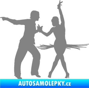 Samolepka Tanec 009 levá latinskoamerický tanec pár šedá