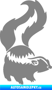 Samolepka Tchoř 002 pravá zvednutý ocas šedá