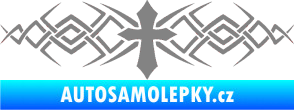 Samolepka Tetování 080 kříž šedá