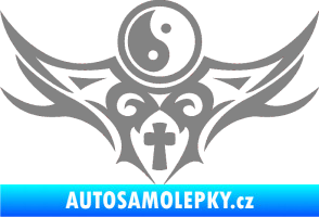 Samolepka Tetování 115 Jin a jang šedá