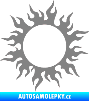 Samolepka Tetování 116 slunce s plameny šedá