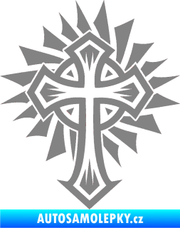 Samolepka Tetování 118 kříž šedá