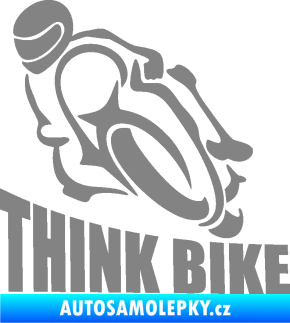 Samolepka Think bike 001 motorkář šedá