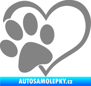 Samolepka Tlapka love levá šedá