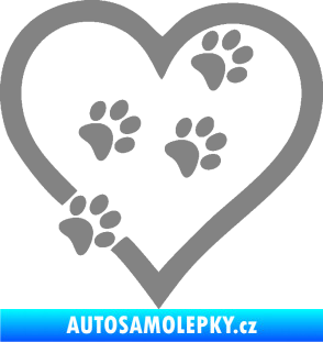 Samolepka Tlapky love 006 pravá šedá