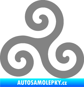 Samolepka Triskelion keltský znak šedá