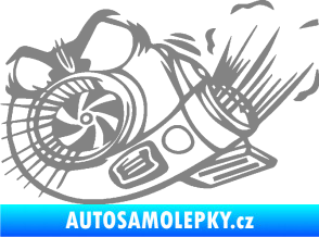 Samolepka Turbo 003 levá angry šedá