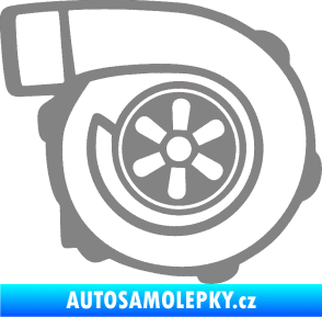 Samolepka Turbo silueta 001  pravá šedá