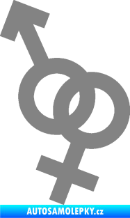 Samolepka Ty a já 001 symbol pro muže a ženu šedá