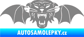 Samolepka Tygr s křídly šedá