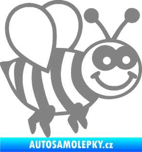 Samolepka Včela 003 pravá happy šedá