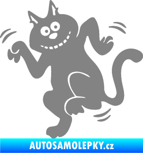 Samolepka Veselá kočka levá šedá