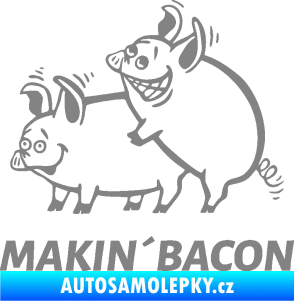 Samolepka Veselá prasátka makin bacon levá šedá