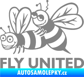 Samolepka Veselé vosy fly united levá šedá