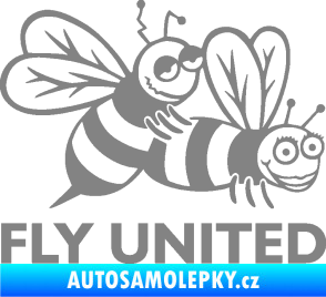 Samolepka Veselé vosy fly united pravá šedá