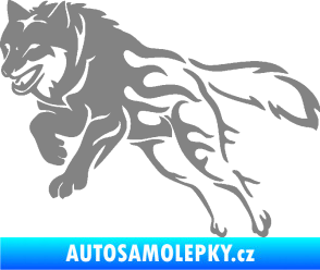 Samolepka Vlk 002 levá šedá
