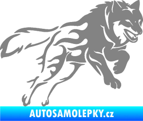 Samolepka Vlk 002 pravá šedá